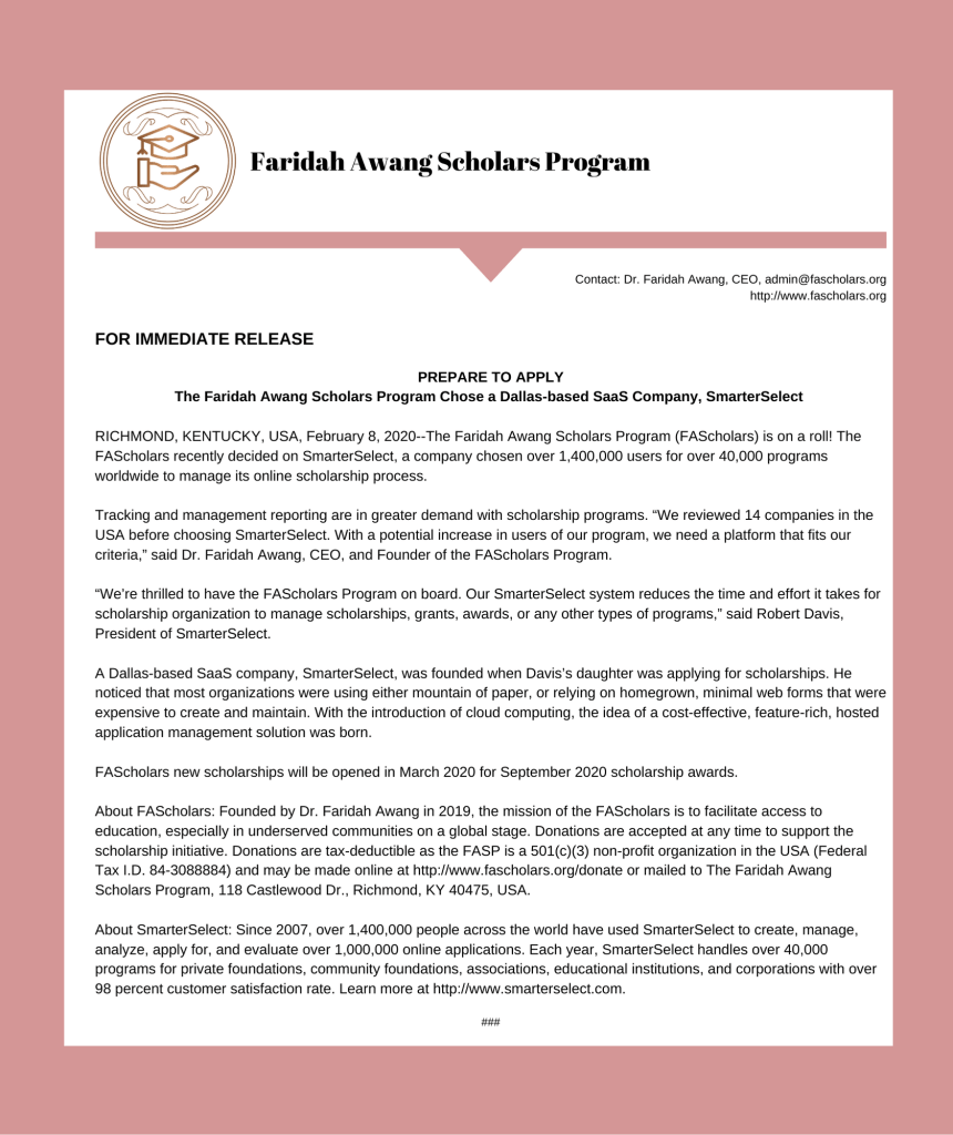 SmarterSelect Software announcement.